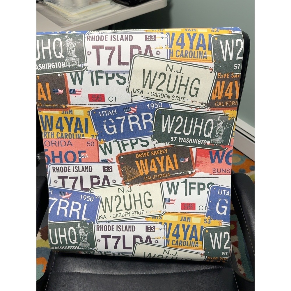 Unbranded Contact Paper Roll Multicolor Americana License Plate Print DIY Decor